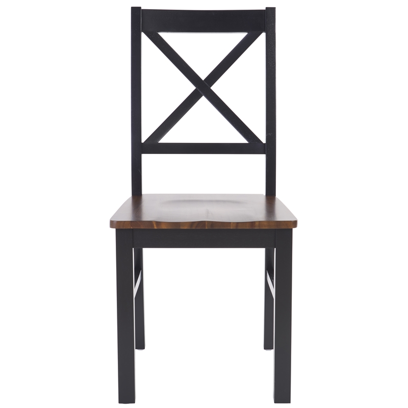 Safavieh Akash Wood Dining Chair in Black / Walnut