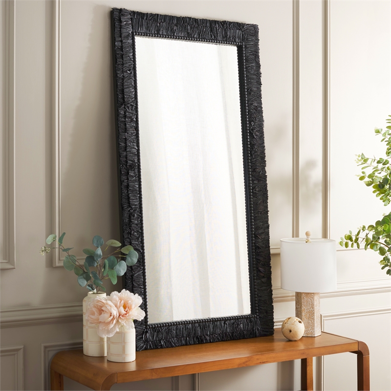 Safavieh Zoelle Wood and Iron Mirror in Black