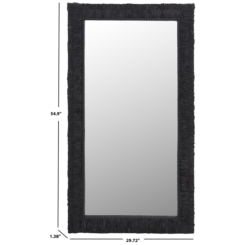 Safavieh Zoelle Wood and Iron Mirror in Black