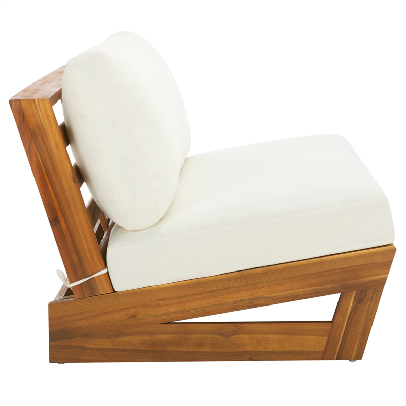 Safavieh Dune Wood and Polyester Sofa in Natural / Beige