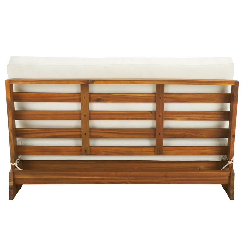 Safavieh Dune Wood and Polyester Sofa in Natural / Beige