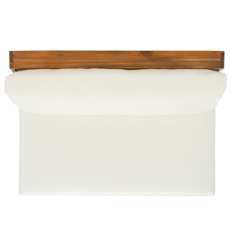 Safavieh Dune Wood and Polyester Sofa in Natural / Beige