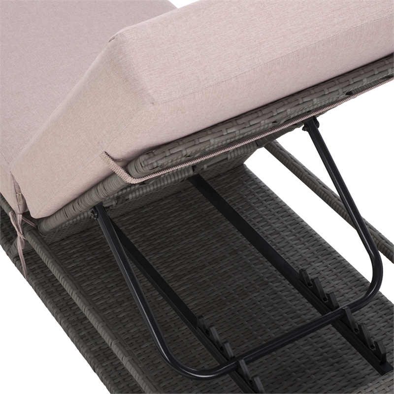 Safavieh Vale Steel and Polyester Lounger in Gray / Light Gray