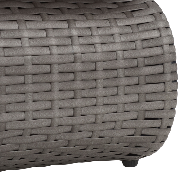 Safavieh Vale Steel and Polyester Lounger in Gray / Light Gray