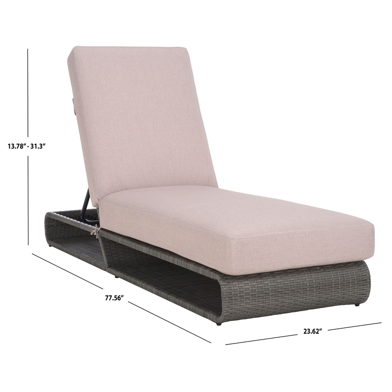 Safavieh Vale Steel and Polyester Lounger in Gray / Light Gray