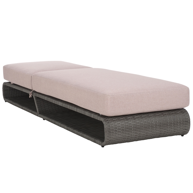 Safavieh Vale Steel and Polyester Lounger in Gray / Light Gray