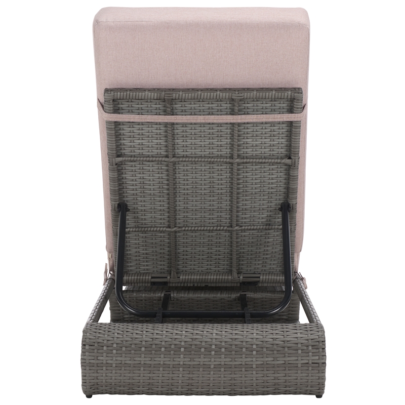 Safavieh Vale Steel and Polyester Lounger in Gray / Light Gray
