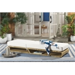 Safavieh Vale Steel and Polyester Lounger in Natural / White
