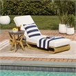 Safavieh Vale Steel and Polyester Lounger in Natural / White