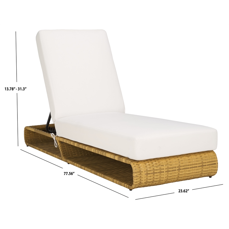 Safavieh Vale Steel and Polyester Lounger in Natural / White