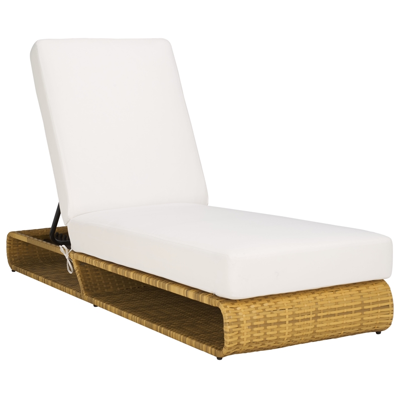 Safavieh Vale Steel and Polyester Lounger in Natural / White