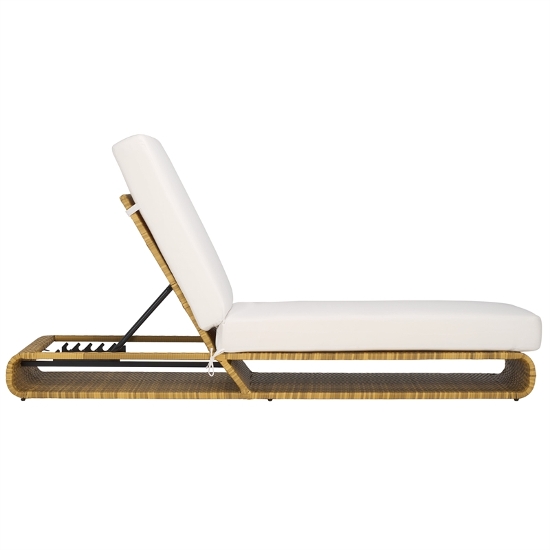 Safavieh Vale Steel and Polyester Lounger in Natural / White