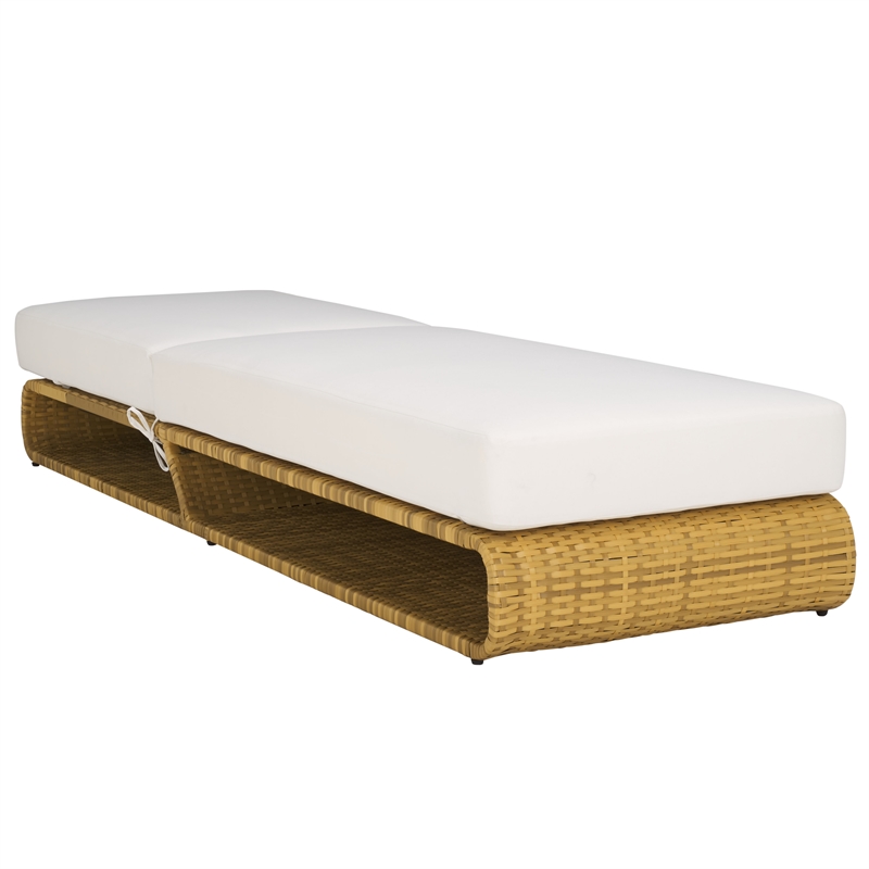 Safavieh Vale Steel and Polyester Lounger in Natural / White