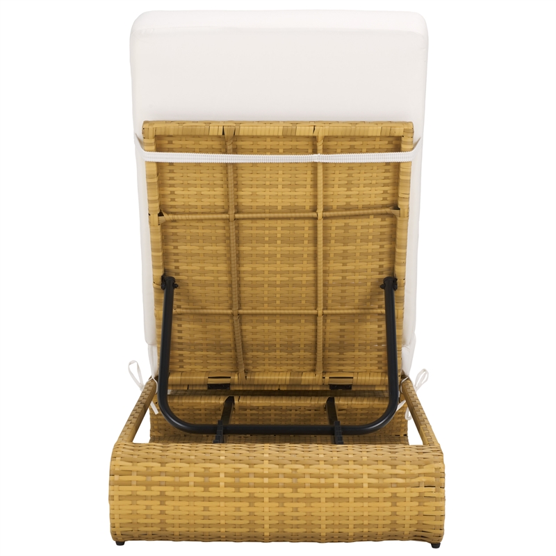 Safavieh Vale Steel and Polyester Lounger in Natural / White