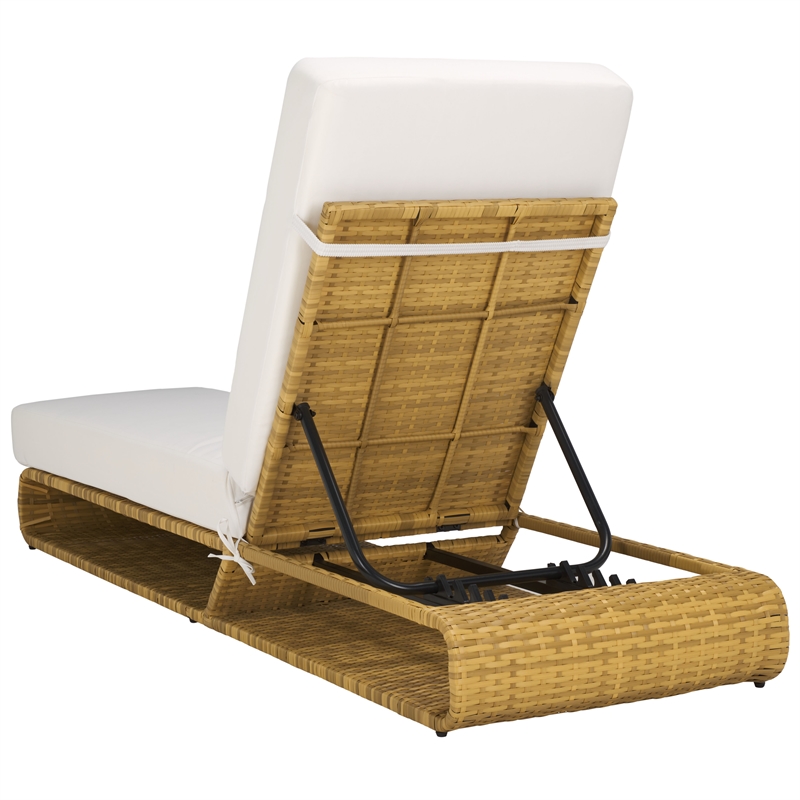 Safavieh Vale Steel and Polyester Lounger in Natural / White