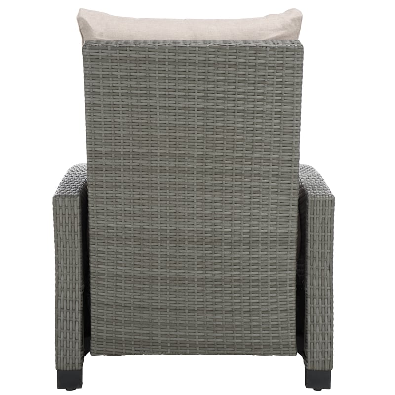 Safavieh Landon Aluminum and Polyester Recliner Chair in Gray / Light Gray