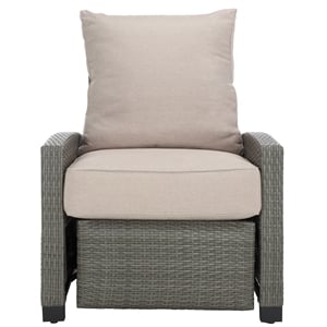 Safavieh Landon Aluminum and Polyester Recliner Chair in Gray / Light Gray