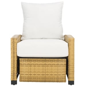 Safavieh Landon Aluminum and Polyester Recliner Chair in Natural / White