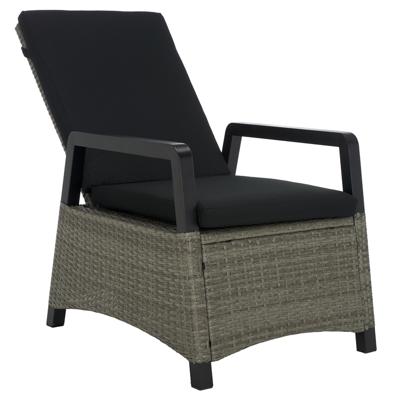 Safavieh Herman Steel and Polyester Recliner Chair  in  Brown / Black