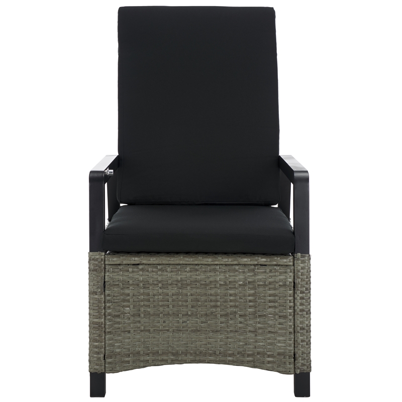 Safavieh Herman Steel and Polyester Recliner Chair  in  Brown / Black