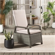 Safavieh Herman Steel and Polyester Recliner Chair in  Brown / Light Gray