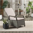 Safavieh Herman Steel and Polyester Recliner Chair in  Brown / Light Gray