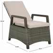 Safavieh Herman Steel and Polyester Recliner Chair in  Brown / Light Gray
