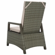 Safavieh Herman Steel and Polyester Recliner Chair in  Brown / Light Gray