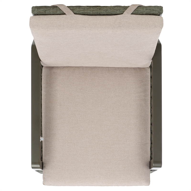 Safavieh Herman Steel and Polyester Recliner Chair in  Brown / Light Gray