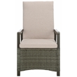 Safavieh Herman Steel and Polyester Recliner Chair in  Brown / Light Gray