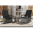 Safavieh Herman Steel and Polyester Recliner 3 Pc Set in Brown / Black