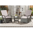 Safavieh Herman Steel and Polyester Recliner 3 Pc Set in Brown / Light Gray