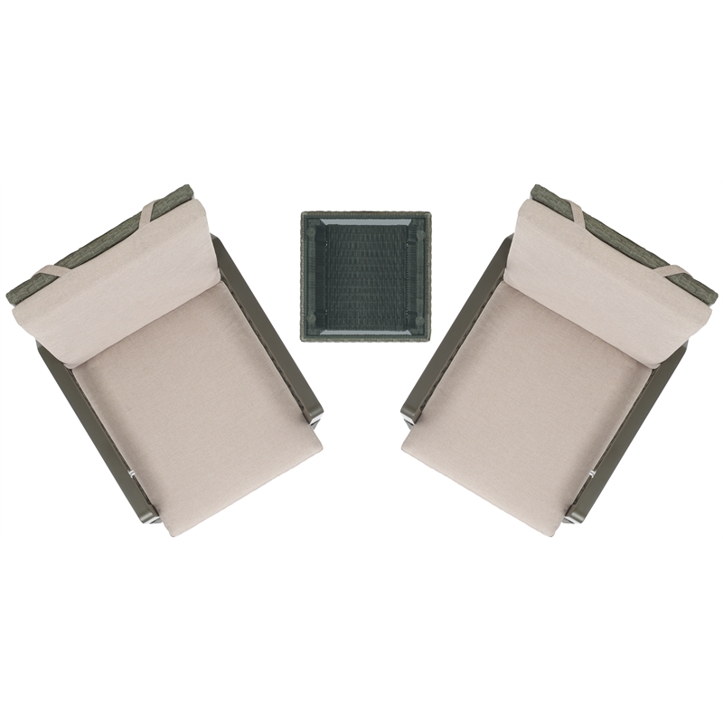 Safavieh Herman Steel and Polyester Recliner 3 Pc Set in Brown / Light Gray