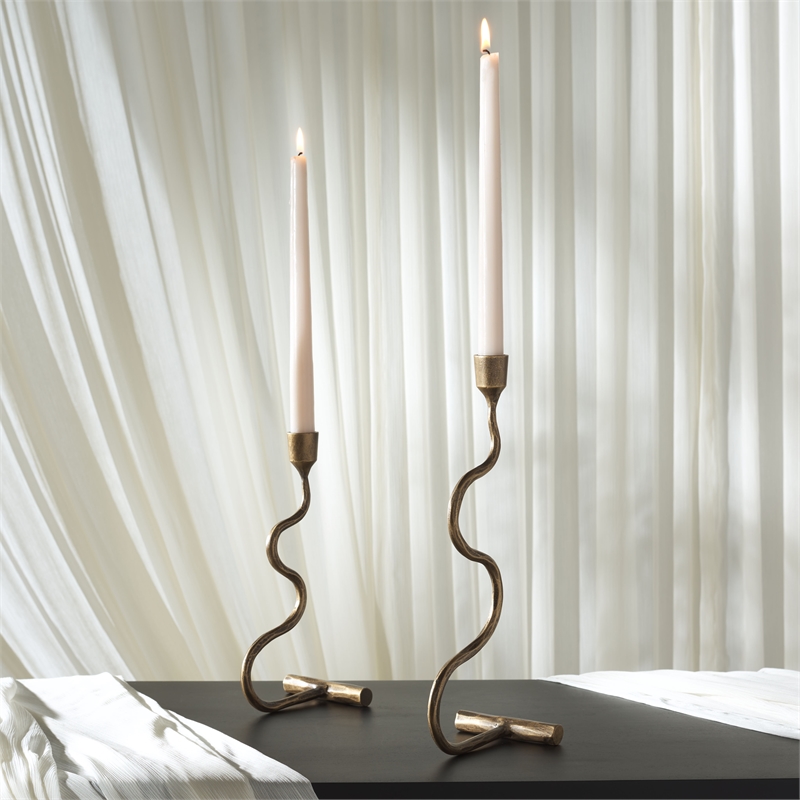 Safavieh Zobi Taper Candlestick Set Of 2 in Gold