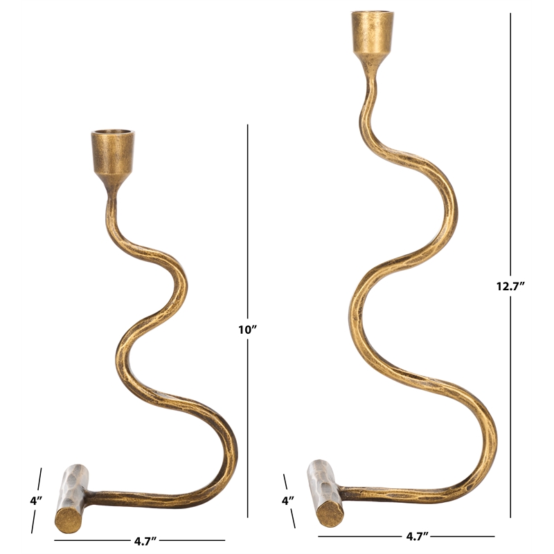 Safavieh Zobi Taper Candlestick Set Of 2 in Gold
