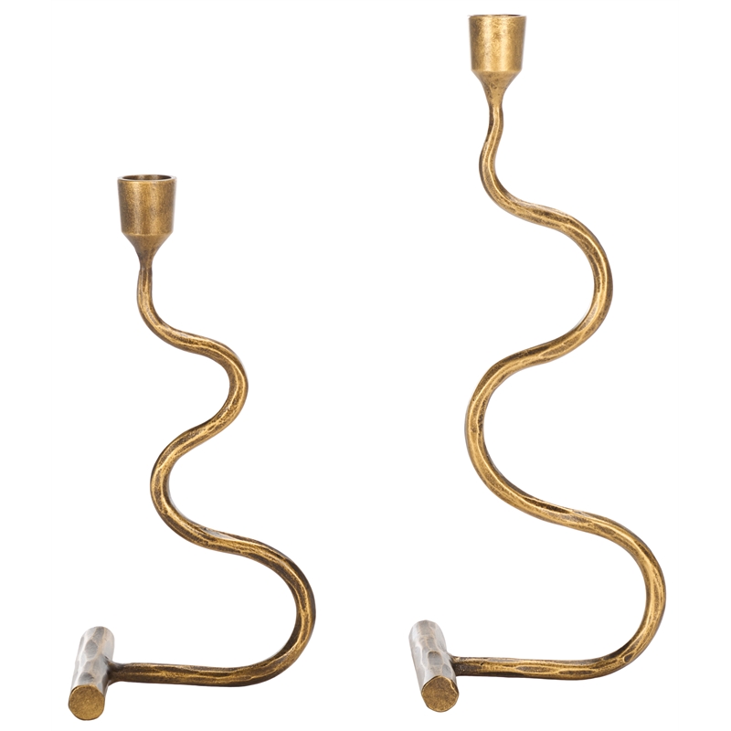 Safavieh Zobi Taper Candlestick Set Of 2 in Gold