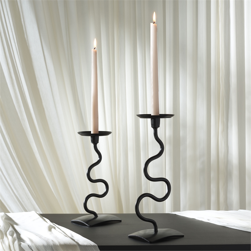 Safavieh Nisi Candleholder Set Of 2 in Black