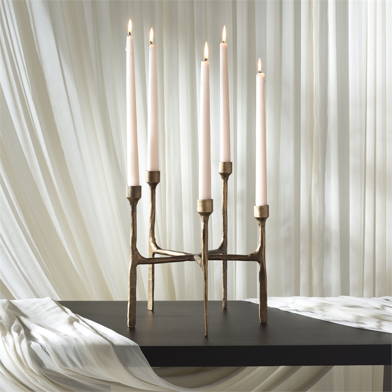 Safavieh Quyn Taper Candleholder Centerpiece in Brass