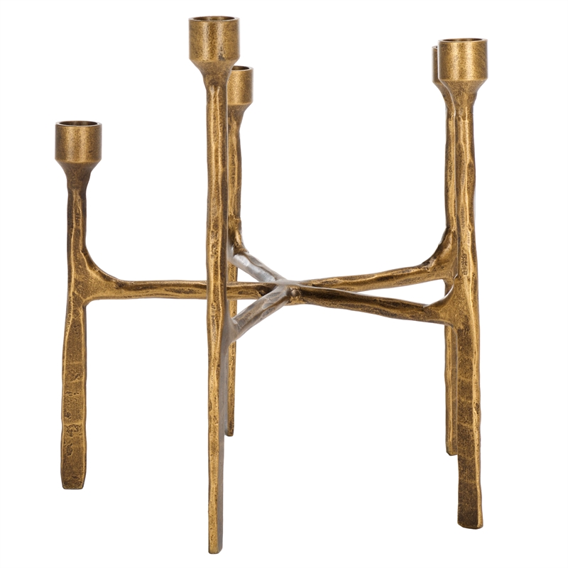 Safavieh Quyn Taper Candleholder Centerpiece in Brass