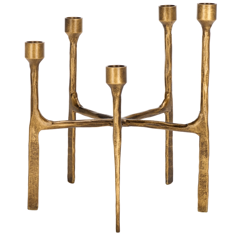 Safavieh Quyn Taper Candleholder Centerpiece in Brass