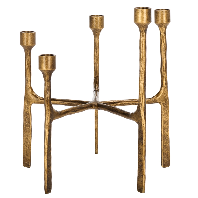 Safavieh Quyn Taper Candleholder Centerpiece in Brass