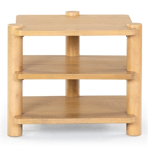 Safavieh Edisyn 3 Shelf Solid Wood Accent Table in Natural