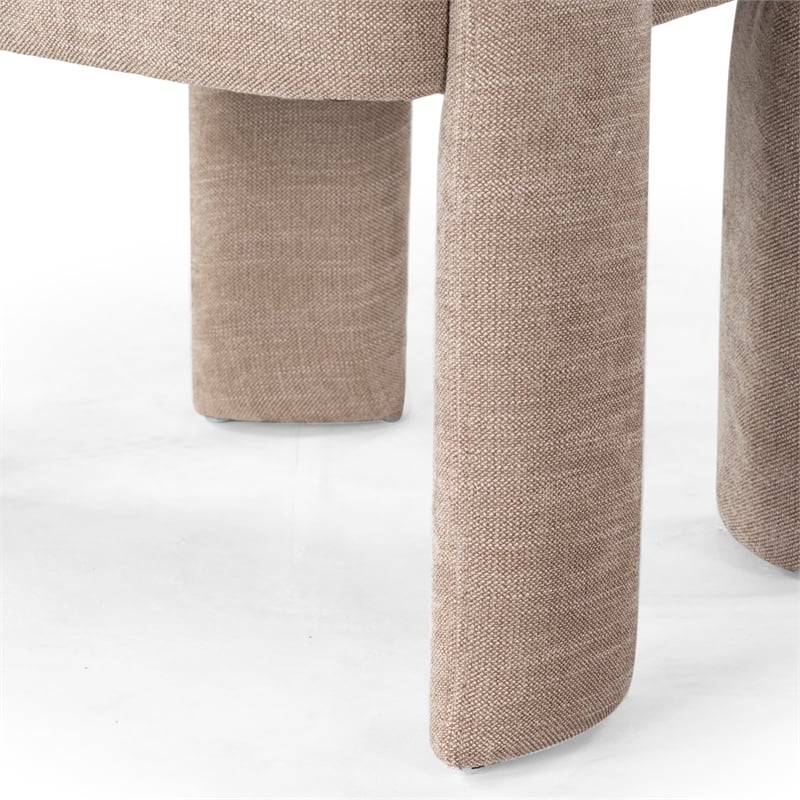 Safavieh Tamlyn Performance Wood and Fabric Dining Chair in Light Brown