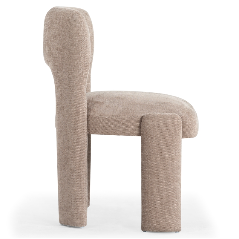 Safavieh Tamlyn Performance Wood and Fabric Dining Chair in Light Brown