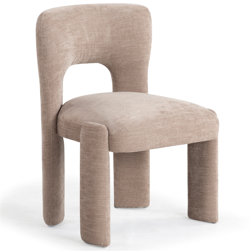 Safavieh Tamlyn Performance Wood and Fabric Dining Chair in Light Brown