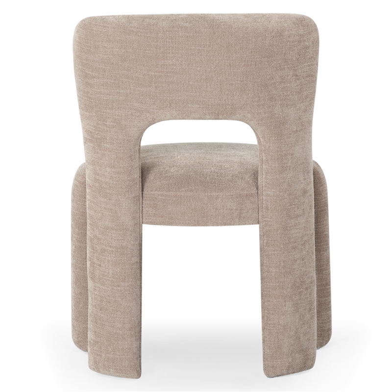 Safavieh Tamlyn Performance Wood and Fabric Dining Chair in Light Brown