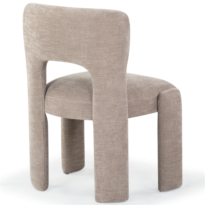 Safavieh Tamlyn Performance Wood and Fabric Dining Chair in Light Brown