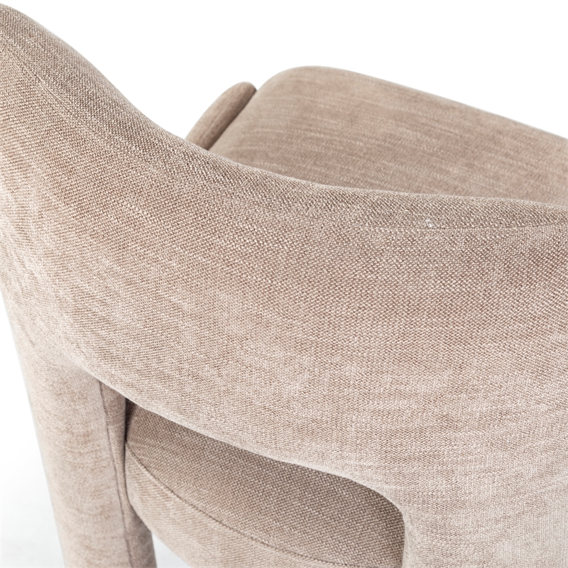 Safavieh Tamlyn Performance Wood and Fabric Dining Chair in Light Brown