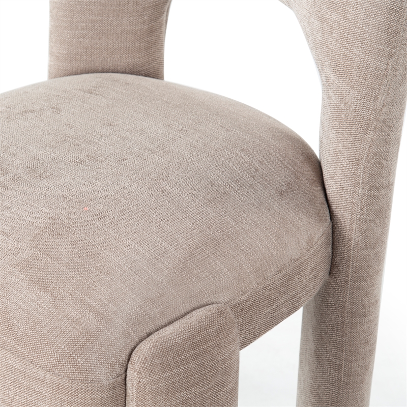 Safavieh Tamlyn Performance Wood and Fabric Dining Chair in Light Brown