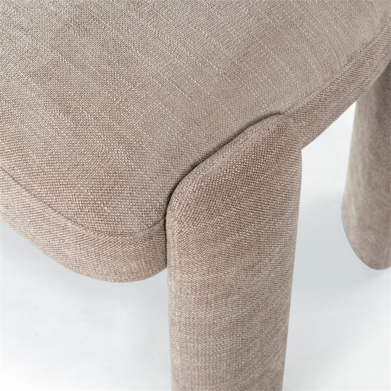 Safavieh Tamlyn Performance Wood and Fabric Dining Chair in Light Brown